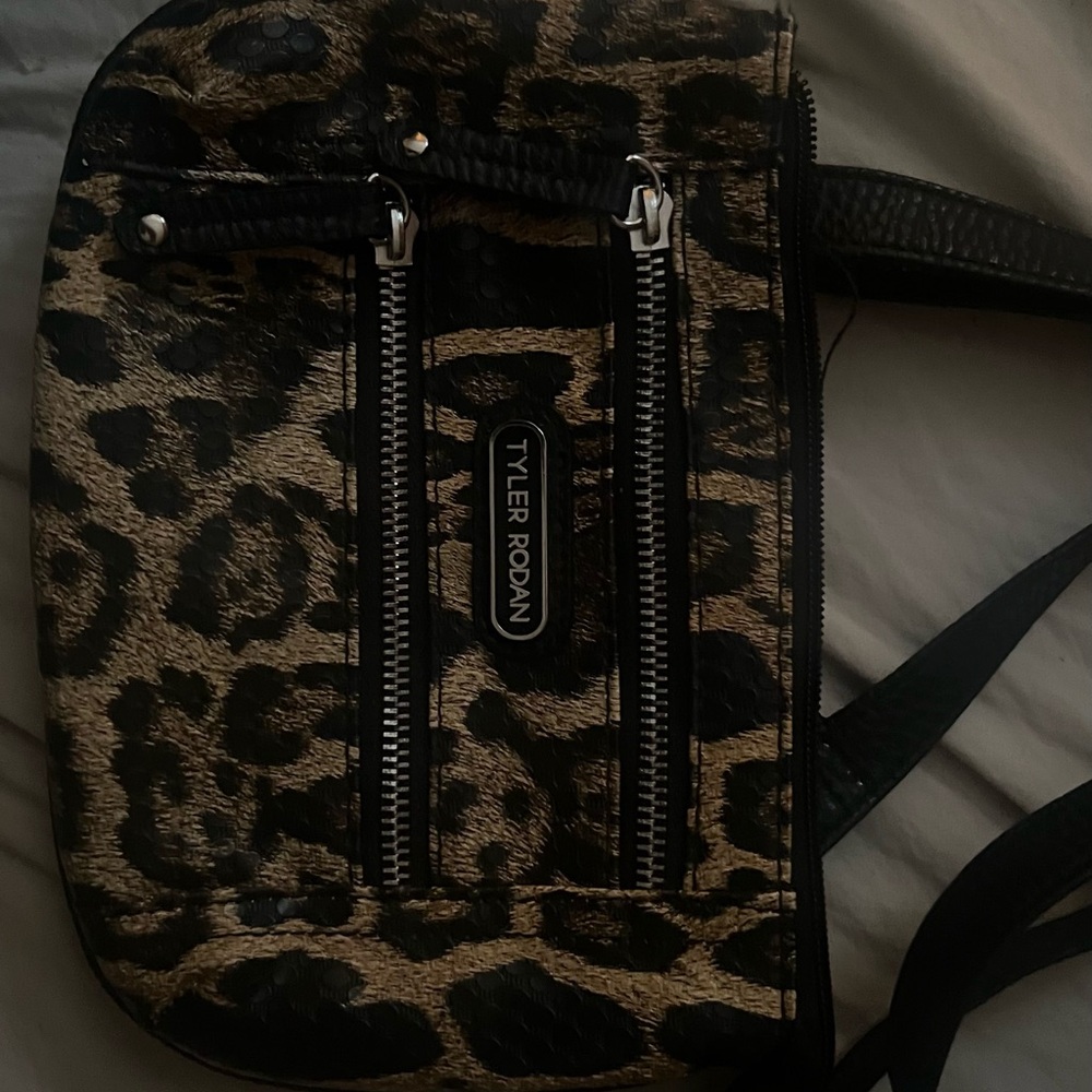 Tyler Rodan Leopard Print Sequin Print Crossbody … - image 1